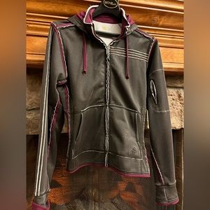 Grey/Purple distressed bomber hoodie/jacket